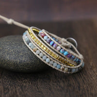 Wickelarmband | Jaspis Edelsteine Achat Stilvoll Heilend Handgefertigt-Luzern Mode
