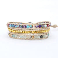 Wickelarmband | Jaspis Edelsteine Achat Stilvoll Heilend Handgefertigt-Luzern Mode