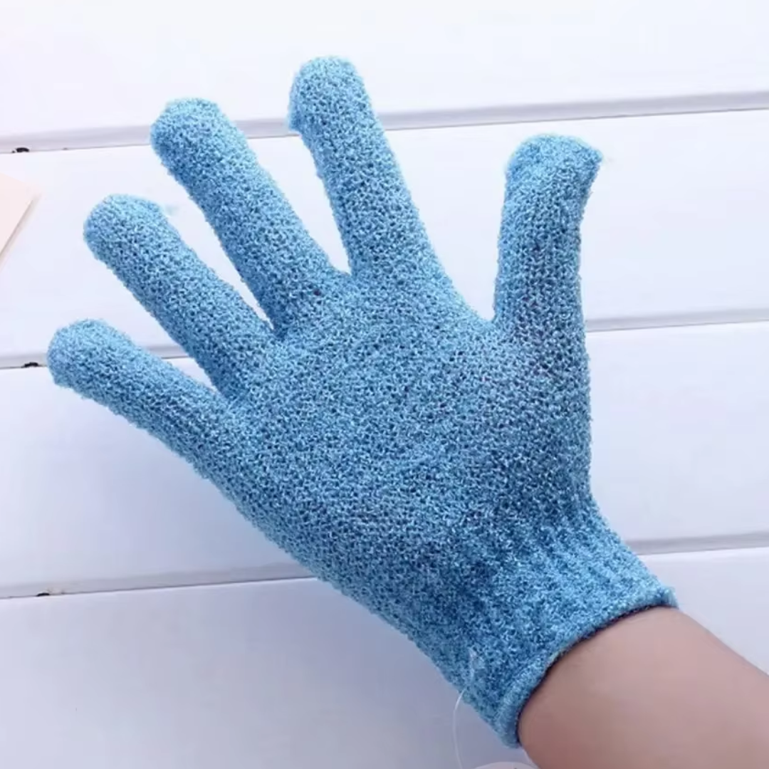 Peelinghandschuh-Set | 2-teilig Hautpflege Wiederverwendbar Nachhaltig-Blau-Luzern Mode