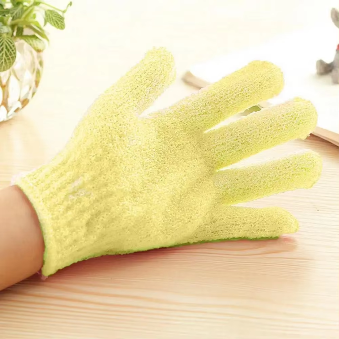 Peelinghandschuh-Set | 2-teilig Hautpflege Wiederverwendbar Nachhaltig-Gelb-Luzern Mode