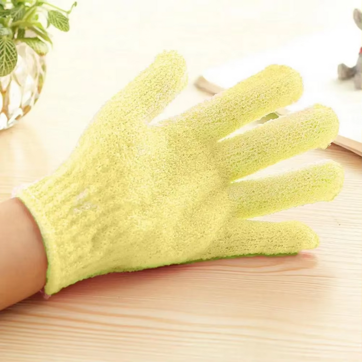 Peelinghandschuh-Set | 2-teilig Hautpflege Wiederverwendbar Nachhaltig-Gelb-Luzern Mode