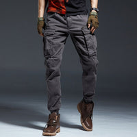 Herren Cargo Hose mit Taschen - Bequeme Freizeithose-Grau-S-Luzern Mode