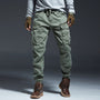 Herren Cargo Hose mit Taschen - Bequeme Freizeithose-Grün-S-Luzern Mode