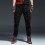 Herren Cargo Hose mit Taschen - Bequeme Freizeithose-Schwarz-S-Luzern Mode