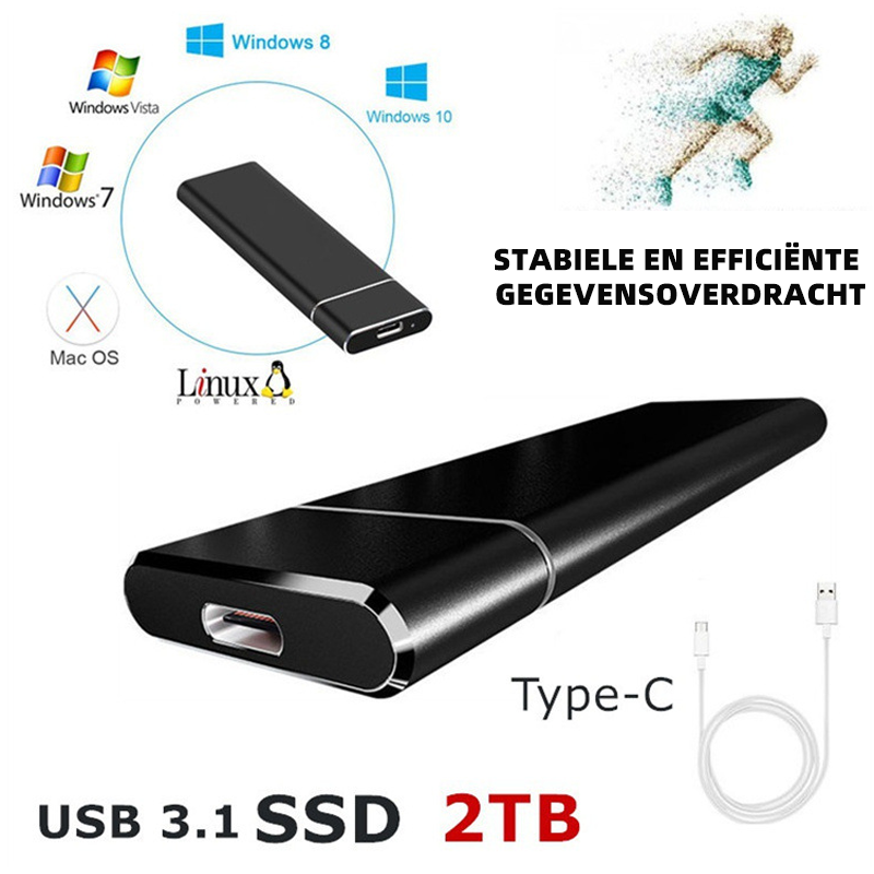 Externe Festplatte | 520 MB/s Große Kapazität USB 3.1 USB-C Kompakt-Luzern Mode