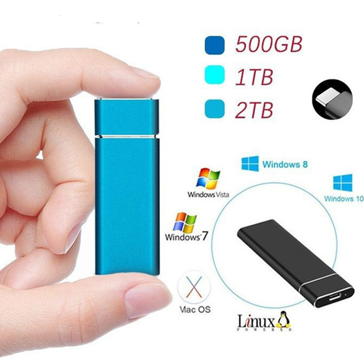 Externe Festplatte | 520 MB/s Große Kapazität USB 3.1 USB-C Kompakt-Luzern Mode
