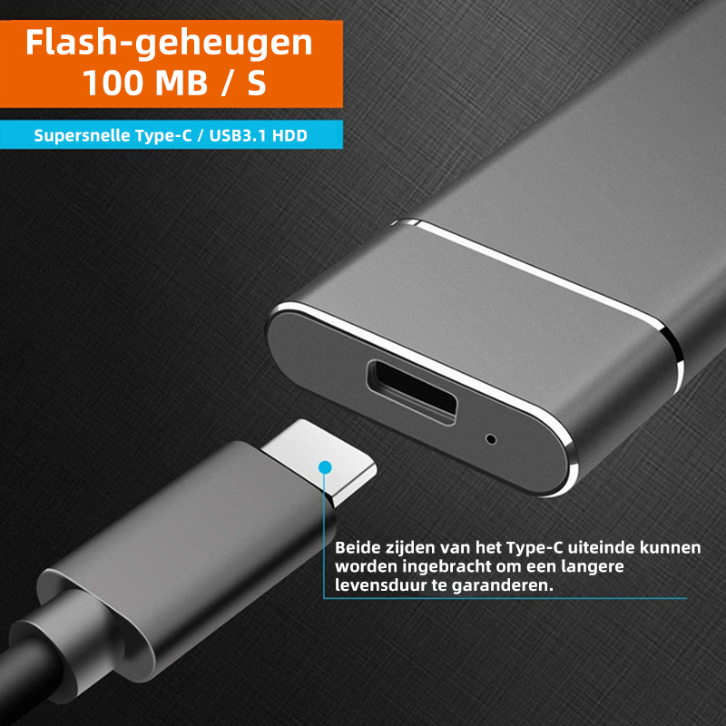Externe Festplatte | 520 MB/s Große Kapazität USB 3.1 USB-C Kompakt-Schwarz-1TB-Luzern Mode
