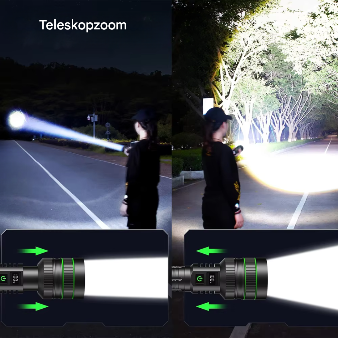 LED-Taschenlampe | Hell Zoombar Vielseitig Langlebig Wasserdicht Wiederaufladbar-Luzern Mode
