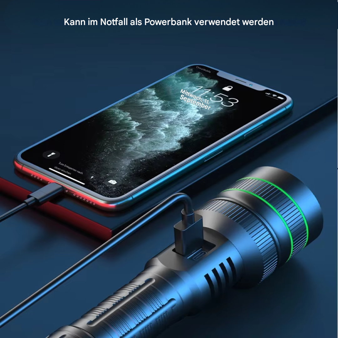 LED-Taschenlampe | Hell Zoombar Vielseitig Langlebig Wasserdicht Wiederaufladbar-Luzern Mode