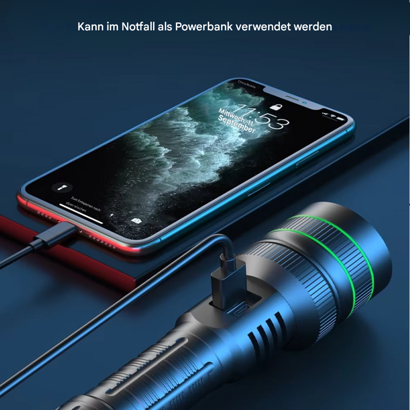 LED-Taschenlampe | Hell Zoombar Vielseitig Langlebig Wasserdicht Wiederaufladbar-Luzern Mode