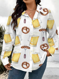 Damen Plus Size Bluse mit All-Over-Print – Greta Oktoberfest 2026