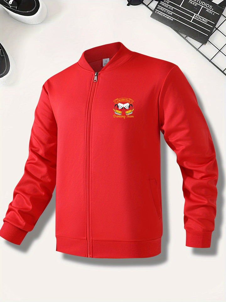 Herren Bomberjacke mit Bier-Print & Reißverschluss – Matthias Oktoberfest 2026