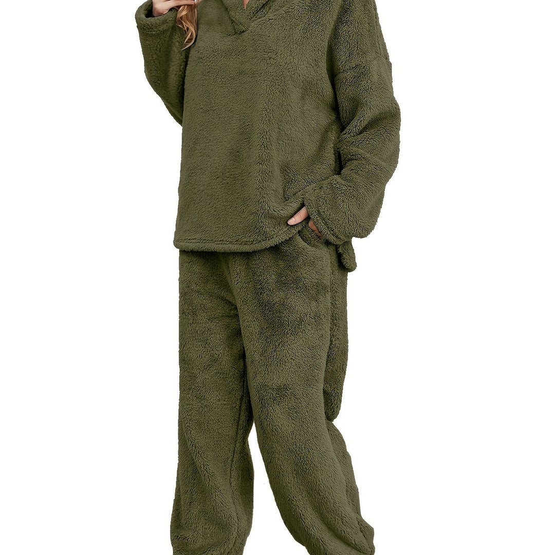 Warme Coral Fleece Damen Loungewear Set – Fenna