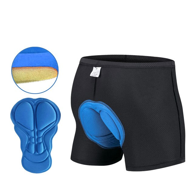 Fahrradhose | Unisex | Sitzpolster | Kurze Hose | Schnelltrocknend-Blau-S-Luzern Mode