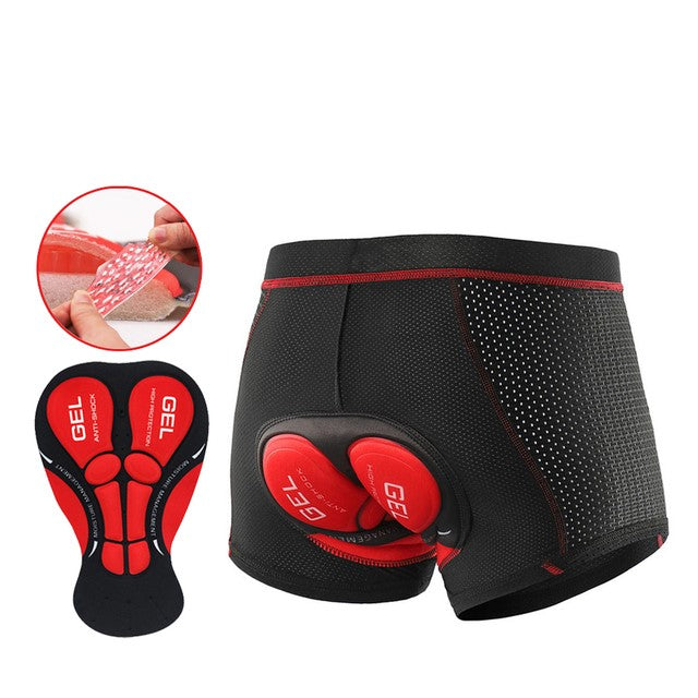 Fahrradhose | Unisex | Sitzpolster | Kurze Hose | Schnelltrocknend-Rot-S-Luzern Mode