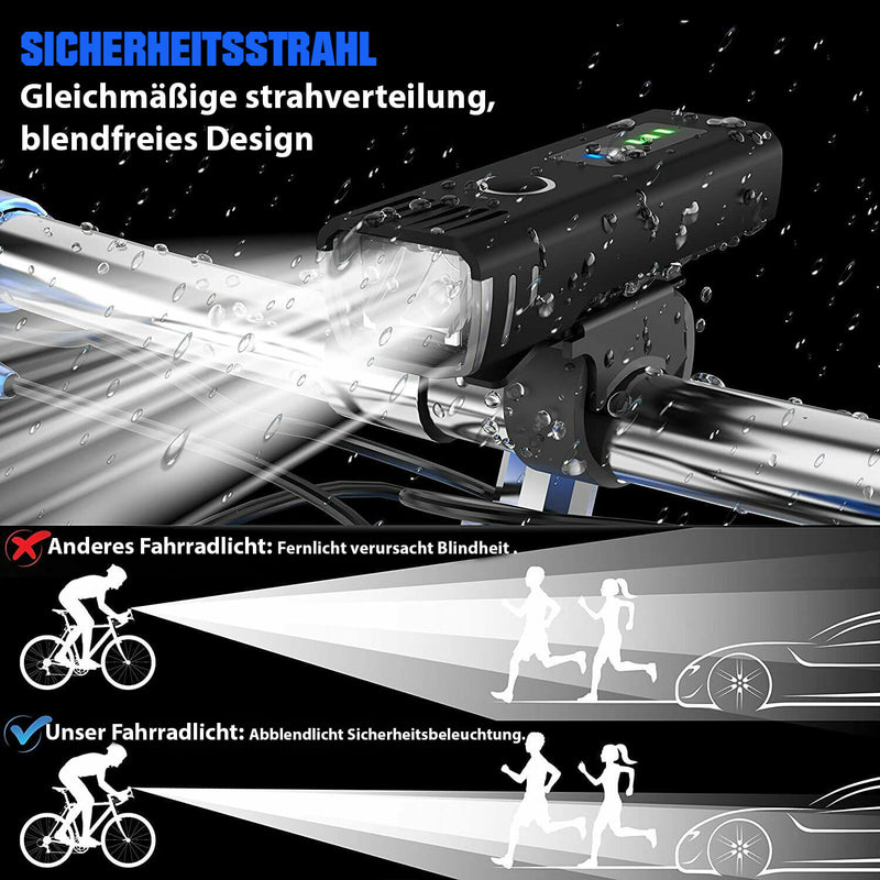 Fahrradbeleuchtungsset | Vorder- und Rücklicht | 4 Lichtmodi | Sensor-Luzern Mode