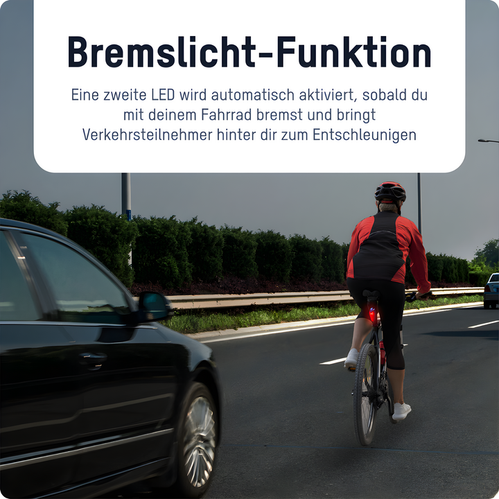Fahrradleuchte Rücklicht | Sicherheit | Bremslichtfunktion | LED | Sensor-Luzern Mode