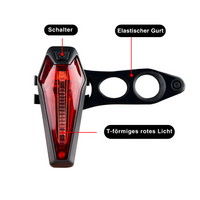 Fahrradleuchte Rücklicht | Sicherheit | Bremslichtfunktion | LED | Sensor-Luzern Mode
