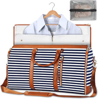 Reisetasche | Faltbar | Kompakt | Kleiderbügel | Geräumig | PU-Leder-Blaue Streifen-Luzern Mode