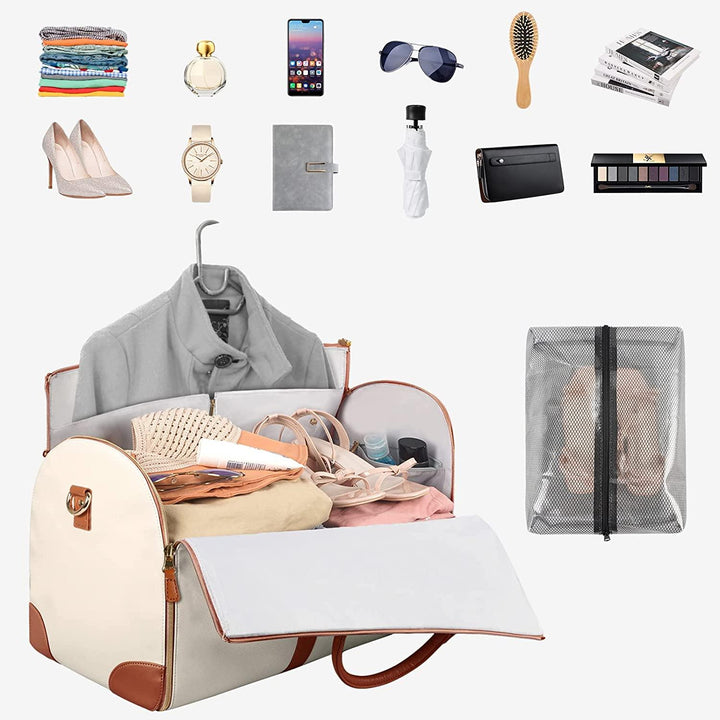 Reisetasche | Faltbar | Kompakt | Kleiderbügel | Geräumig | PU-Leder-Luzern Mode