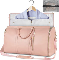 Reisetasche | Faltbar | Kompakt | Kleiderbügel | Geräumig | PU-Leder-Hellrosa-Luzern Mode