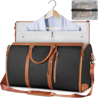 Reisetasche | Faltbar | Kompakt | Kleiderbügel | Geräumig | PU-Leder-Schwarz-Luzern Mode