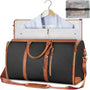 Reisetasche | Faltbar | Kompakt | Kleiderbügel | Geräumig | PU-Leder-Schwarz-Luzern Mode