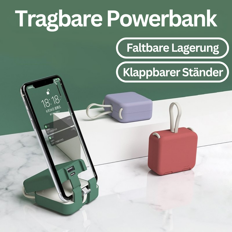Powerbank | Faltbar Kompakt 4000mAh Vielseitig Robust Schnell-Luzern Mode