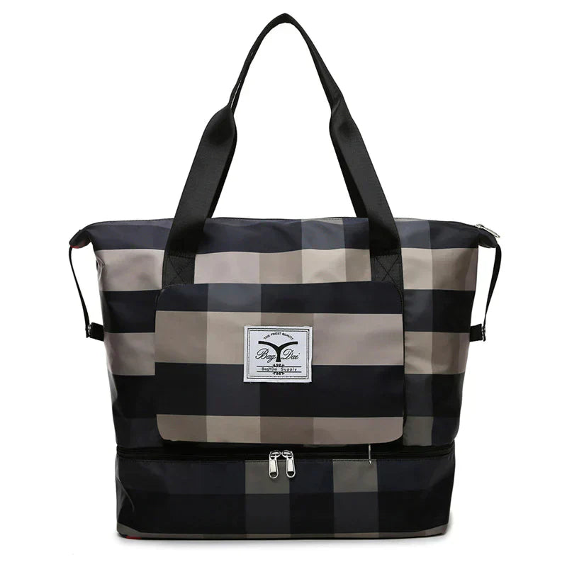 Reisetasche Damen mit großer Kapazität und Fächern-Schwarz & Weiß-Luzern Mode