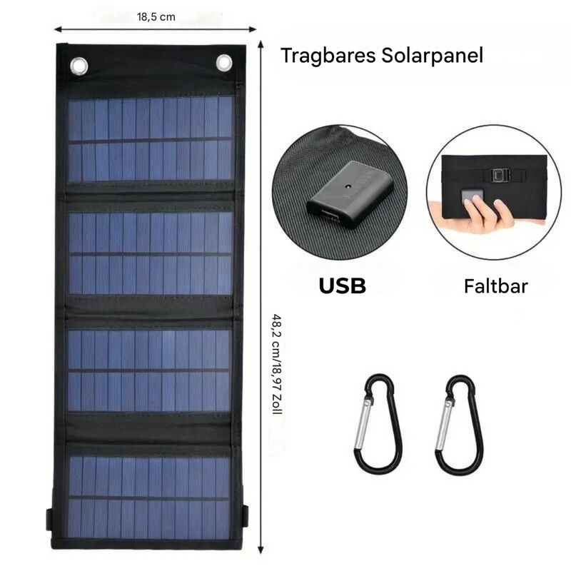 Faltbare Powerbank | Solarpanel Wiederaufladbar Effizient Kompakt-Luzern Mode