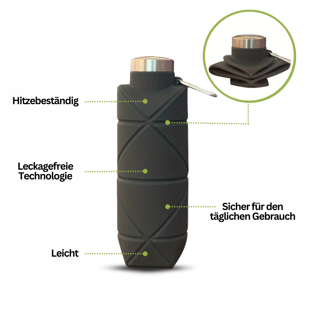 Wasserflasche | Faltbar Langlebig Auslaufsicher 750ML Vielseitig Leicht Sicher-Luzern Mode