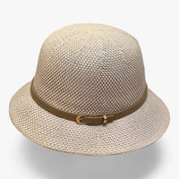 Damen Sonnenhut | Leinen | Einfarbig | Faltbar | UV-Schutz | Leicht-Beige-Luzern Mode