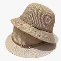 Damen Sonnenhut | Leinen | Einfarbig | Faltbar | UV-Schutz | Leicht-Luzern Mode