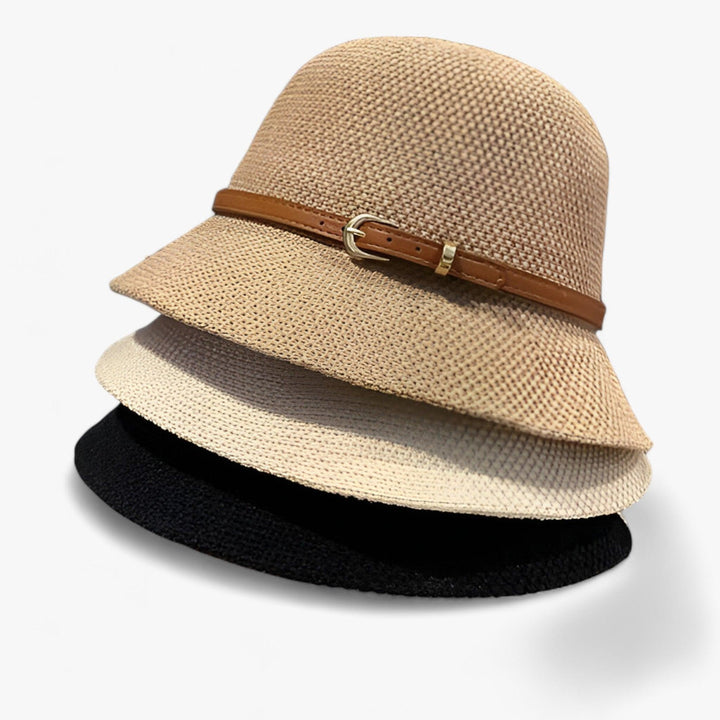 Damen Sonnenhut | Leinen | Einfarbig | Faltbar | UV-Schutz | Leicht-Luzern Mode