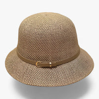 Damen Sonnenhut | Leinen | Einfarbig | Faltbar | UV-Schutz | Leicht-Khaki-Luzern Mode