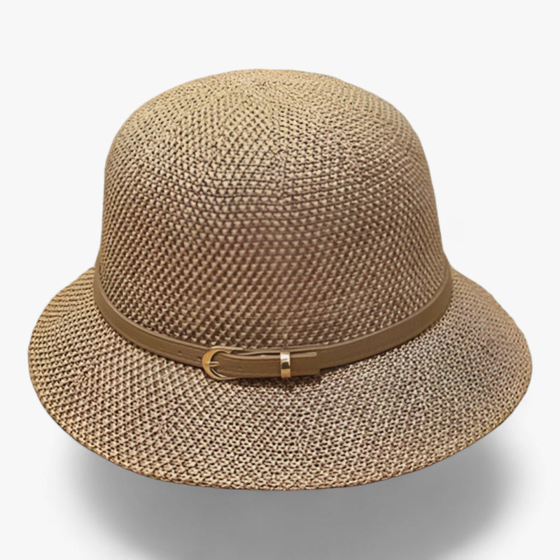Damen Sonnenhut | Leinen | Einfarbig | Faltbar | UV-Schutz | Leicht-Khaki-Luzern Mode