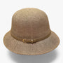 Damen Sonnenhut | Leinen | Einfarbig | Faltbar | UV-Schutz | Leicht-Khaki-Luzern Mode
