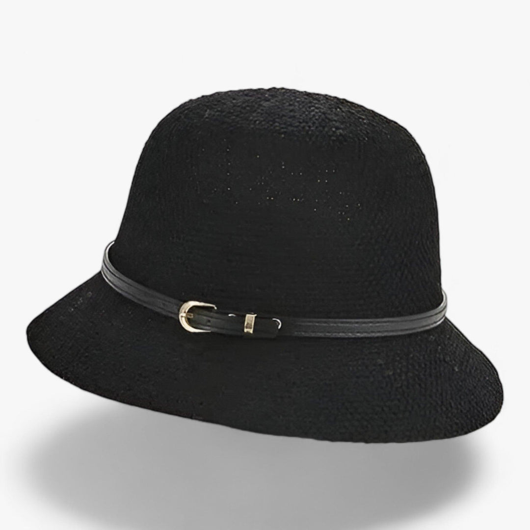 Damen Sonnenhut | Leinen | Einfarbig | Faltbar | UV-Schutz | Leicht-Schwartz-Luzern Mode