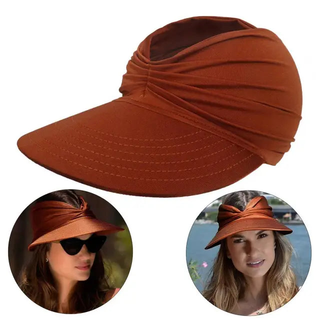 Damen Sonnenhut | Faltbar & Kompakt | UV Schutz | Sommerhut mit großem Schirm-Luzern Mode
