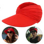 Damen Sonnenhut | Faltbar & Kompakt | UV Schutz | Sommerhut mit großem Schirm-Rot-Einheitsgröße-Luzern Mode