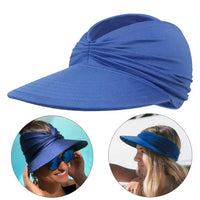 Damen Sonnenhut | Faltbar & Kompakt | UV Schutz | Sommerhut mit großem Schirm-Royalblau-Einheitsgröße-Luzern Mode