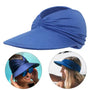 Damen Sonnenhut | Faltbar & Kompakt | UV Schutz | Sommerhut mit großem Schirm-Royalblau-Einheitsgröße-Luzern Mode