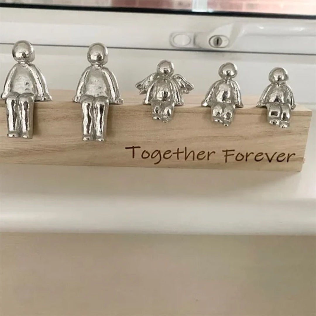 Familien Dekoration | Einzigartig Silber Harz Stilvoll Geschenk Bedeutend-Erwachsene x 2 + Kinder x 3-Luzern Mode