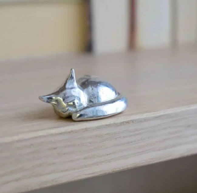 Familien Dekoration | Einzigartig Silber Harz Stilvoll Geschenk Bedeutend-EXTRA – Katze-Luzern Mode