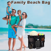 Kaufe 1, Erhalte 1 GRATIS – Extra Große Durchsichtige Mesh-Strandtasche mit 8 Taschen – ClearWave