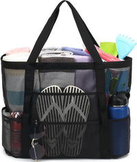 Kaufe 1, Erhalte 1 GRATIS – Extra Große Durchsichtige Mesh-Strandtasche mit 8 Taschen – ClearWave