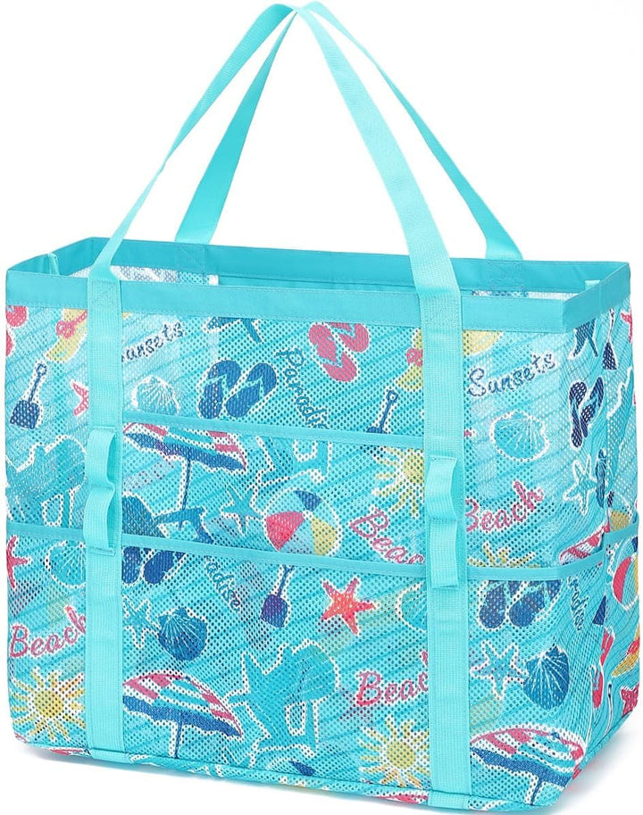 Kaufe 1, Erhalte 1 GRATIS – Extra Große Durchsichtige Mesh-Strandtasche mit 8 Taschen – ClearWave