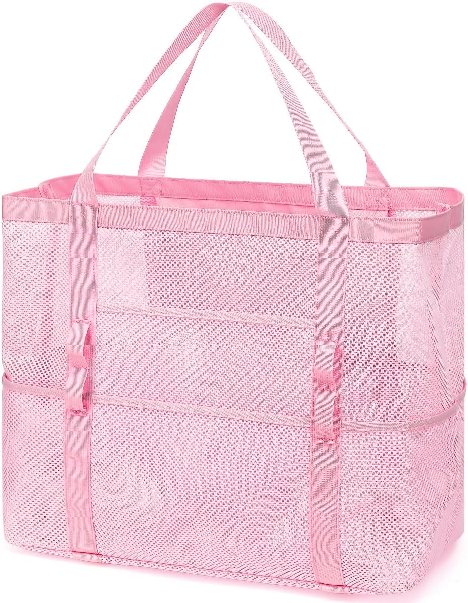 Kaufe 1, Erhalte 1 GRATIS – Extra Große Durchsichtige Mesh-Strandtasche mit 8 Taschen – ClearWave