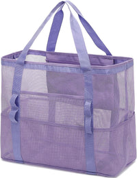 Kaufe 1, Erhalte 1 GRATIS – Extra Große Durchsichtige Mesh-Strandtasche mit 8 Taschen – ClearWave