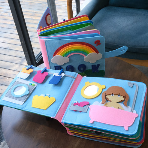 Babybuch | Farbenfroh | Weicher Stoff | Montessori | Knistern | Waschbar-Luzern Mode